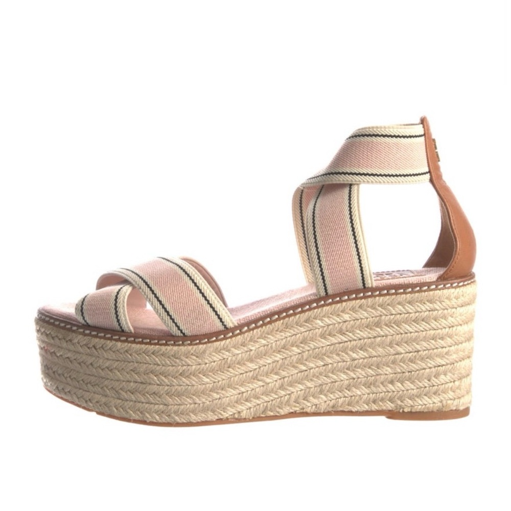 Tory Burch canvas printed mules EUC